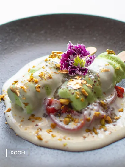 My modern take on a classic Indian dessert: Chia and Kiwi Kulfi Falooda. The strawberry jelly noodles and creamy kulfi offer a refreshing treat for the summer.