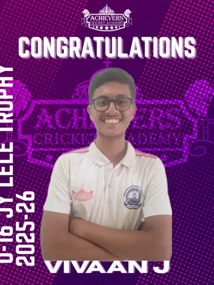 We celebrate Vivaan Jobanputra's selection for the Mumbai U-16 team for the JY Lele Trophy, a result of his hard work and passion.