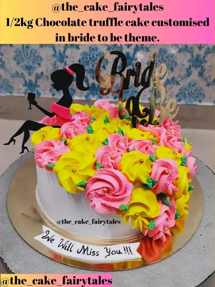 A different angle of the popular 'Bride to Be' cake, highlighting the vibrant colors and details.