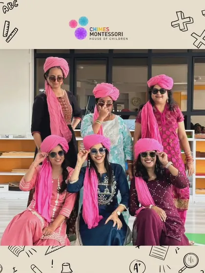 Our teachers have fun during a Teacher's Day celebration, showcasing the strong bond within our team.