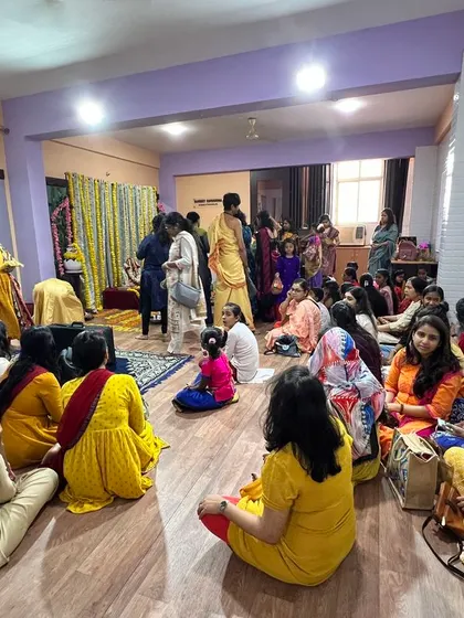 A candid moment from our Guru Purnima Celebration in 2024, where students and gurus gather to honor the sacred teacher-student relationship.