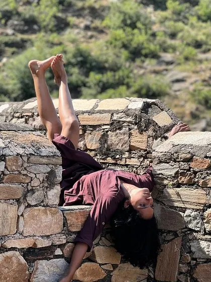 Another image from the same outdoor exploration. It captures a moment of release and connection to the environment, a key part of my artistic training.