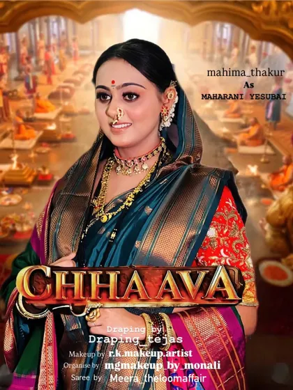Recreating the iconic look of Maharani Yesubai. This project was special, focusing on historical accuracy in the Nauvari drape to bring the character to life.