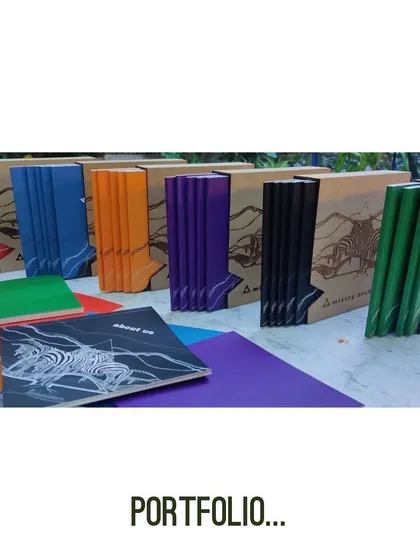 Our portfolio is a collection of stories. Each booklet represents a different facet of our practice, all housed in a custom-designed, laser-etched wooden box that reflects our love for natural materials.