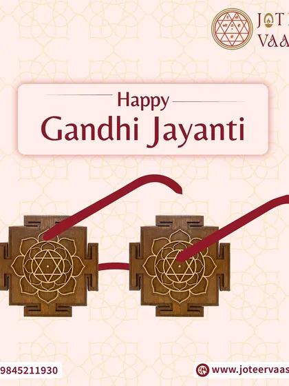 Just as Gandhi's glasses brought focus to truth, our Yantras bring harmony and clarity to your space. This creative image shows how ancient symbols can align your vision with peace and positivity.