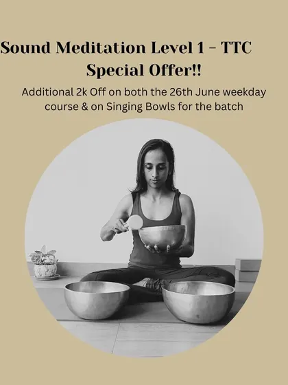 A special offer for our June 26th Teacher Training Course. Register now to get a discount on the course and on the purchase of singing bowls to start your practice.