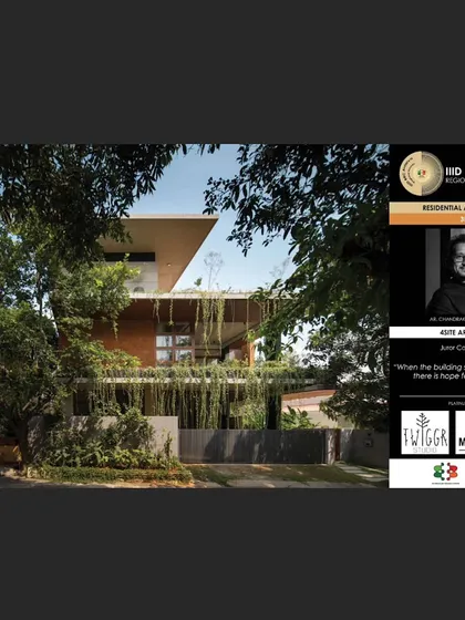It was an honor for the 'House of Greens' to be recognized at the IIID BRC Antarya Regional Awards for Residential Architecture. The jury's comment, "When the building stands up for nature, there is hope for our planet," perfectly captures our intent.