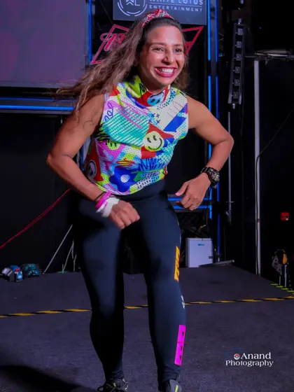 Another shot of my genuine happiness while dancing on stage.