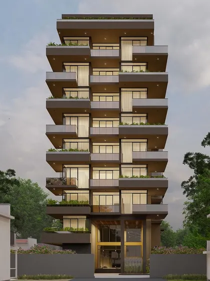 A design iteration for a 15-condominium residential tower. The facade is a dynamic composition of shifting balconies and screens, designed to provide each unit with privacy, shade, and unique outdoor spaces.