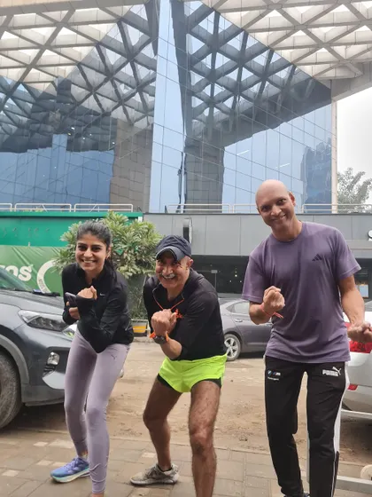 Three of our runners, including one of our senior members, showing that age is no barrier to fitness.