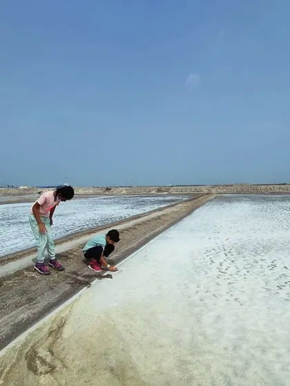 Exploring the salt pans of Tuticorin, children learn firsthand about salt harvesting and the unique ecosystems that thrive in these hyper-saline environments.