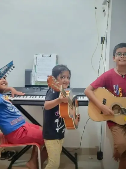 **The Joy of Making Music Together.** Our jam sessions are all about energy, fun, and collaboration. Students get to play their favorite instruments, from electric guitar to piano, in a supportive group setting.