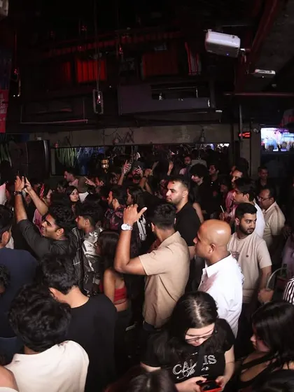 A wide angle shot showing the scale of the party. We pack them in every Saturday.