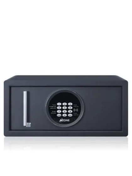 A studio product shot of the Jade Black safe, showing its digital keypad and L-shaped handle against a white background.