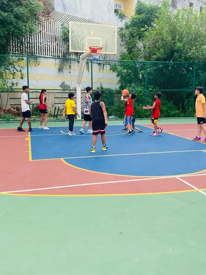 A player looks to pass.