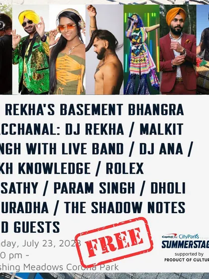 This flyer lists the incredible dream team of artists for the Basement Bhangra Bacchanal. It was a free show I curated to celebrate the immigrant communities of Flushing Meadows Corona Park.