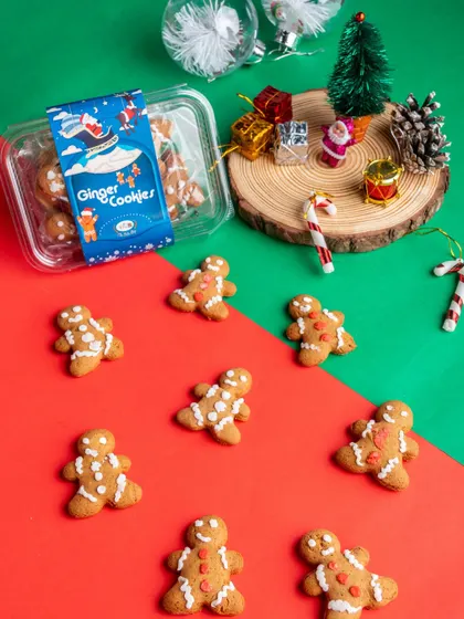 A Christmas classic, our gingerbread man cookies are spiced to perfection and decorated by hand. They are a fun and delicious treat for all ages.
