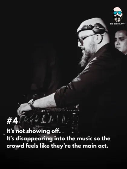 It’s not about showing off. It’s about disappearing into the music so the crowd feels like they’re the main act.