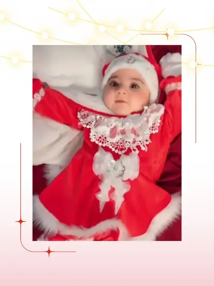 A little Santa's helper ready for Christmas. This adorable red velvet dress with white fur trim and a matching cap is perfect for making holiday memories.