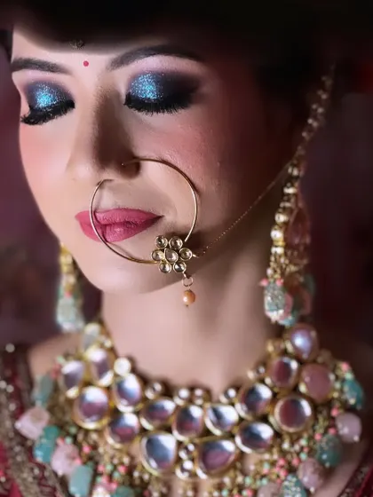 A stunning blue smokey eye look for my bride. A bold and beautiful choice.