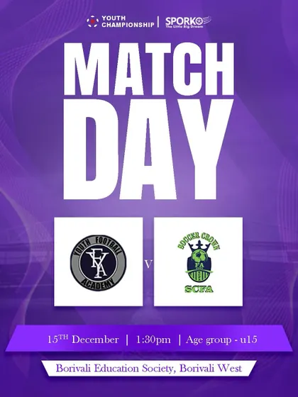 A Youth Championship match day for our U-15 team against Soccer Crowe SCFA.