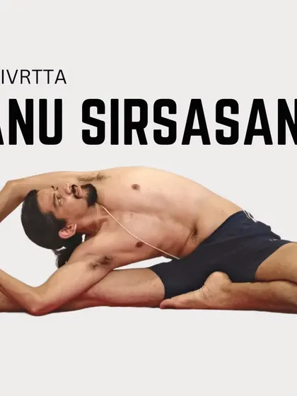 Parivrtta Janu Sirsasana, or Revolved Head-to-Knee Pose, is an advanced seated twist that opens both the hips and the shoulders. It provides a deep stretch for the side body.