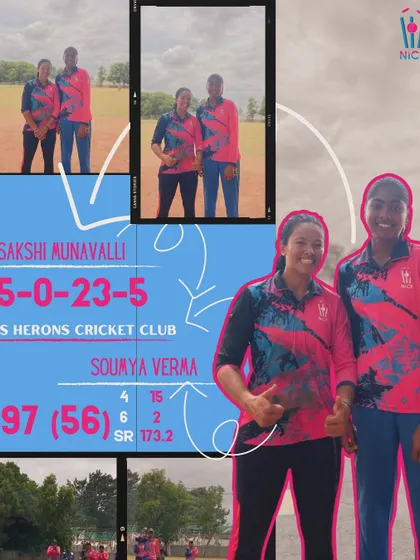 Another look at the graphic celebrating Sakshi and Soumya's stellar performances. We make sure to recognize excellence even in practice matches.