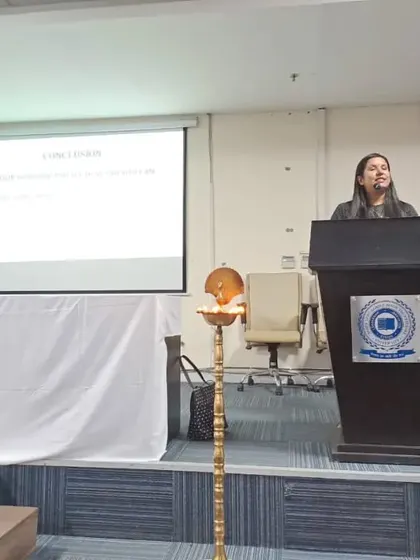 Presenting at a professional event. I am dedicated to continuous learning and contributing to the advancement of the physiotherapy field.