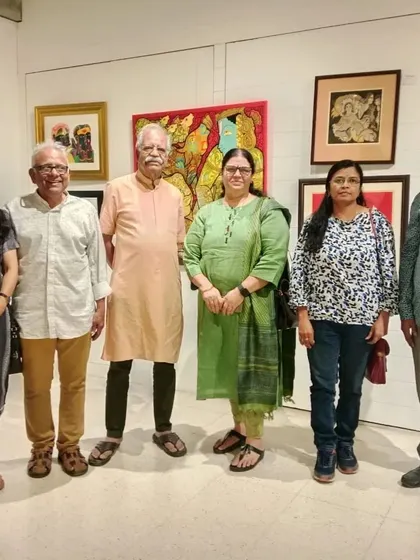 Celebrating World Art Day at the National Art Exhibition at Bangalore International Centre. It was an honor to be among so many esteemed artists.