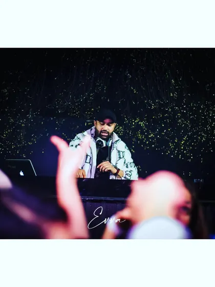 Another moment from a packed New Year's Eve party. My view from the DJ booth often includes a sea of hands in the air, which is the best feedback an artist can get.