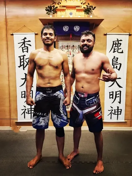 A post-sparring photo. The grind is real, but the progress is worth it.