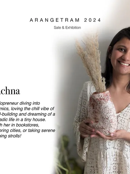 Meet Rachna, a solopreneur who explores her creative side through the meditative art of hand-building. Her Arangetram collection, "Me, you, We," is a series of unglazed terracotta figures expressing companionship and celebrating the beauty of togetherness without sacrificing individuality.