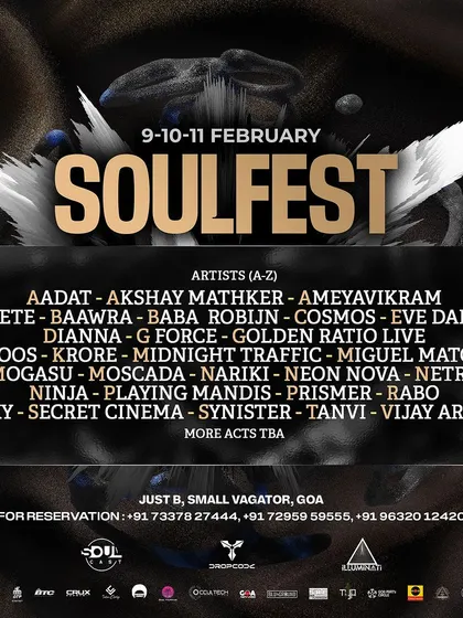 The official announcement for the 2nd edition of Soul Fest in Goa. This event spanned three days and featured everything from techno and progressive house to drum and bass.