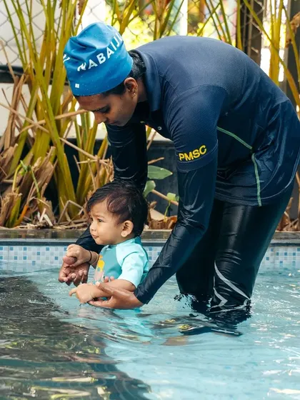 Introducing toddlers to the water requires patience and trust. In our dedicated toddler pool, we create a safe and nurturing space where our youngest swimmers can get comfortable with the water, guided by our experienced female coaches.