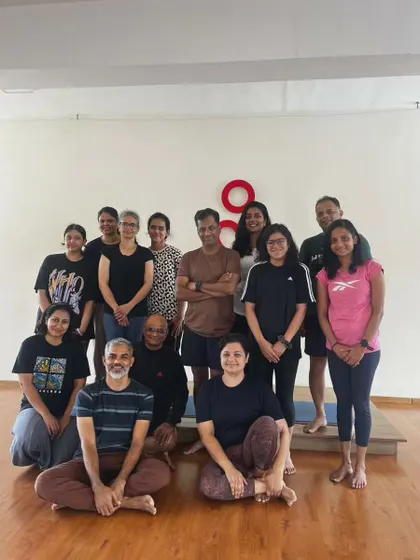 The energy of a group is powerful. This photo was taken after a backbending workshop, capturing the sense of community and shared accomplishment. Whether in a workshop or a regular class, we support and motivate one another on our journeys.