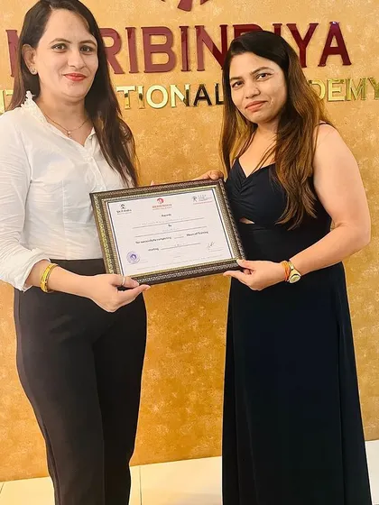 This student is now a certified professional, ready to build a successful career in the beauty industry.