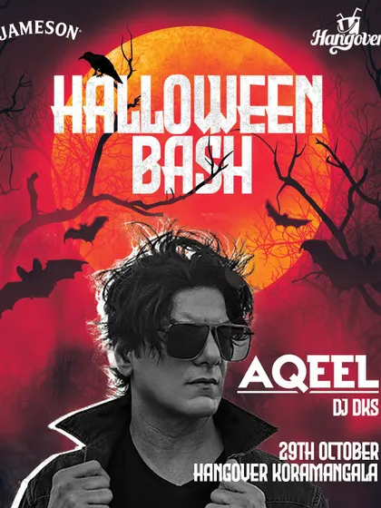 A duplicate poster for the Halloween Bash with DJ Aqeel, one of the biggest events of the season.