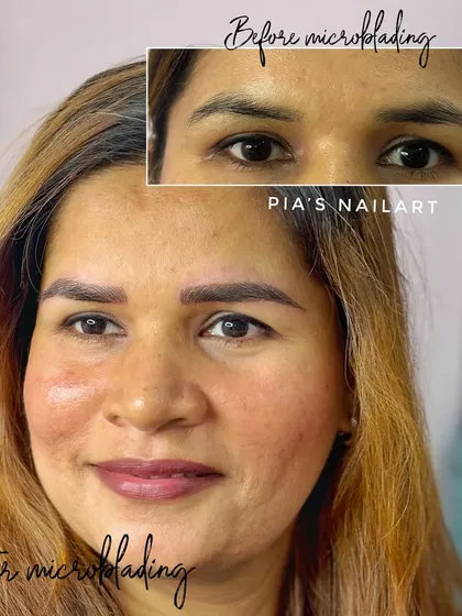 Brows bring so much life to the face. Here, I used my signature stroke microblading to add definition and create a beautiful frame for her eyes. The initial result is sharp and defined, and will heal to look 30-40% lighter and softer.
