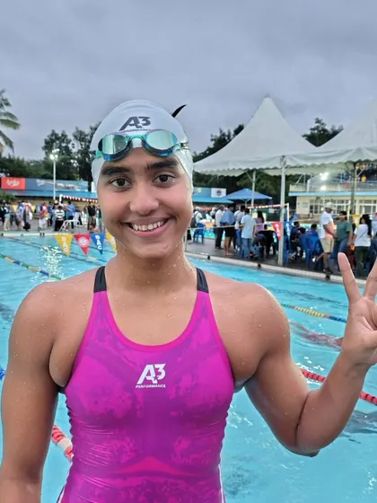 Vihitha Nayana celebrating another gold.