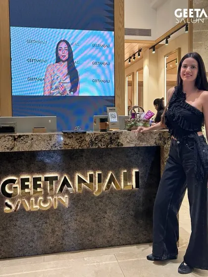 Glam on the go. We were thrilled to have Natasa Stankovic visit our Bandra salon for a signature blowout, leaving her with beautiful, bouncy hair.