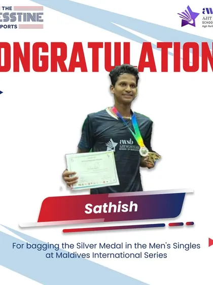 Sathish brings home the silver medal in the Men's Singles at the Maldives International Series. A result of sheer determination and skill.