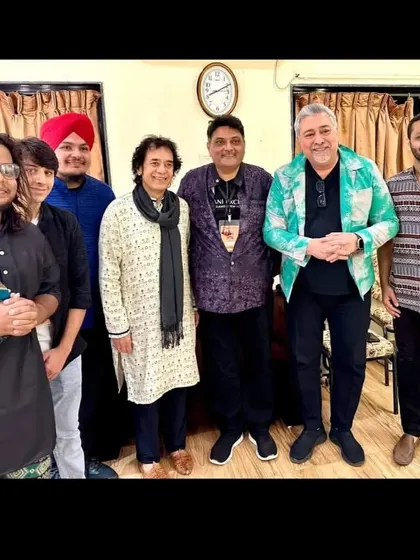 A group photo with Nitin Shankar dada and Gino Banks sir at Mumbai Drum Day. It was an honor to be part of an event celebrating rhythm and percussion.
