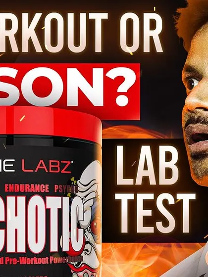 Pre-Workout or Poison? Lab Test. A dramatic thumbnail for the Psychotic pre-workout lab test, highlighting the potential dangers.