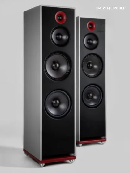 A pair of Stenheim Alumine Three speakers, ready to create an immersive, full-spectrum soundstage. Their full aluminum construction and four-driver design deliver unparalleled dynamic clarity.