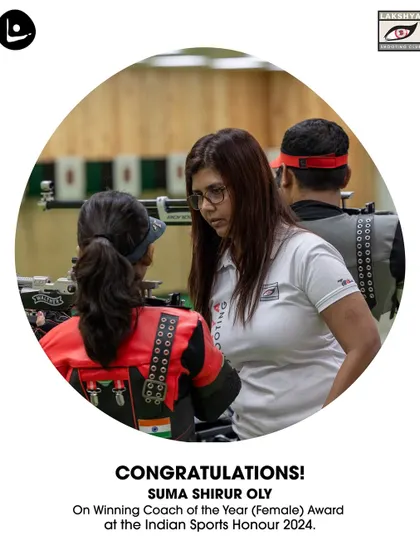 We congratulate our shooting coach, Suma Shirur, on winning the Coach of the Year award at the Indian Sports Honour 2024.