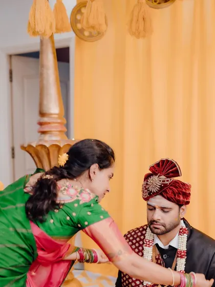 A mother's blessings during the groom's Haldi ceremony. These are the precious moments that I feel honored to create the setting for.