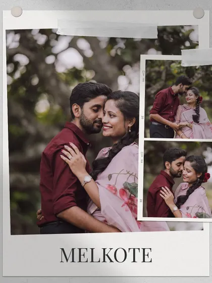 A duplicate of ID 330, this creative collage gives a vintage, polaroid feel to a couple's pre-wedding photos.