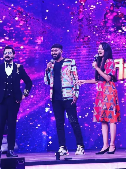 On stage with the hosts during the launch of 'Gichchi Giligili' Season 2. It's always a fun experience to be part of these entertaining shows.