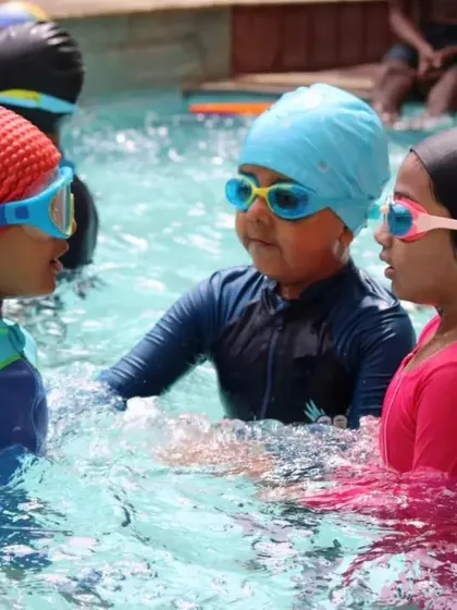 Our classes are interactive and social. Young swimmers learn from our coaches and each other, building friendships while they build their skills in the water.