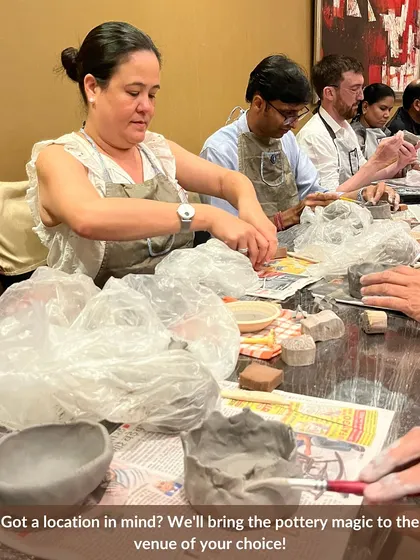 Break the routine, build the team. Our clay workshops are the ultimate team-building experience. We can even bring the pottery magic to the venue of your choice.
